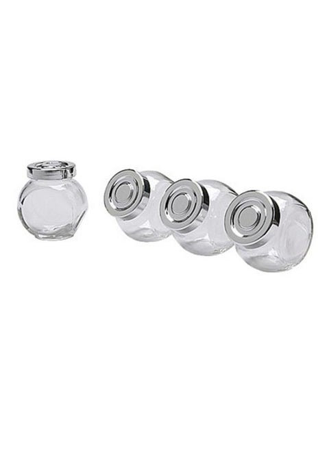Pack Of 4 Glass Spice Jar With Lid Clear