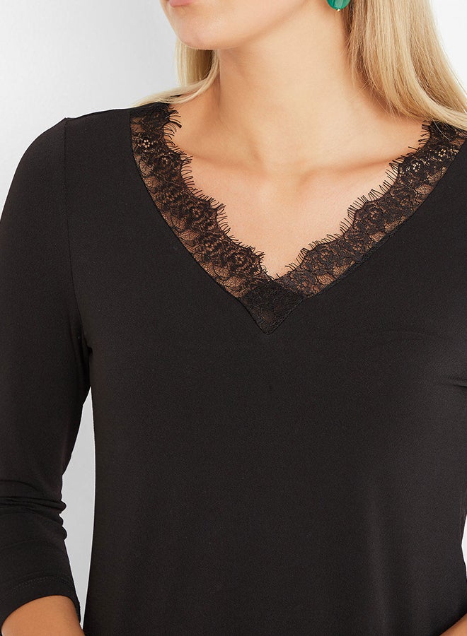 VERO MODA - V-Neck Mini Dress Black - Image 1