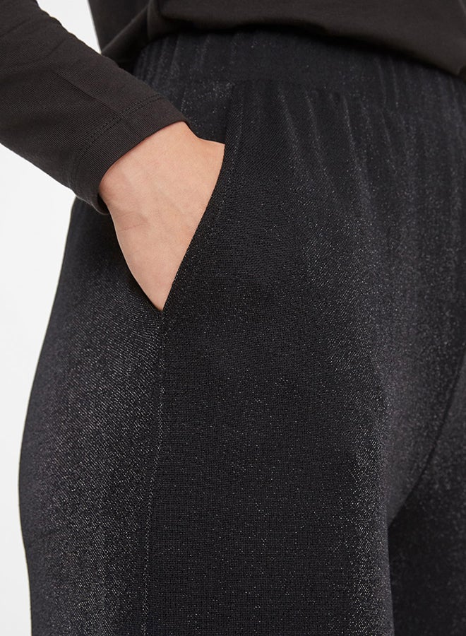 فيرو مودا بنطال بخصر عالي ونمط لامع أسود - Image 4