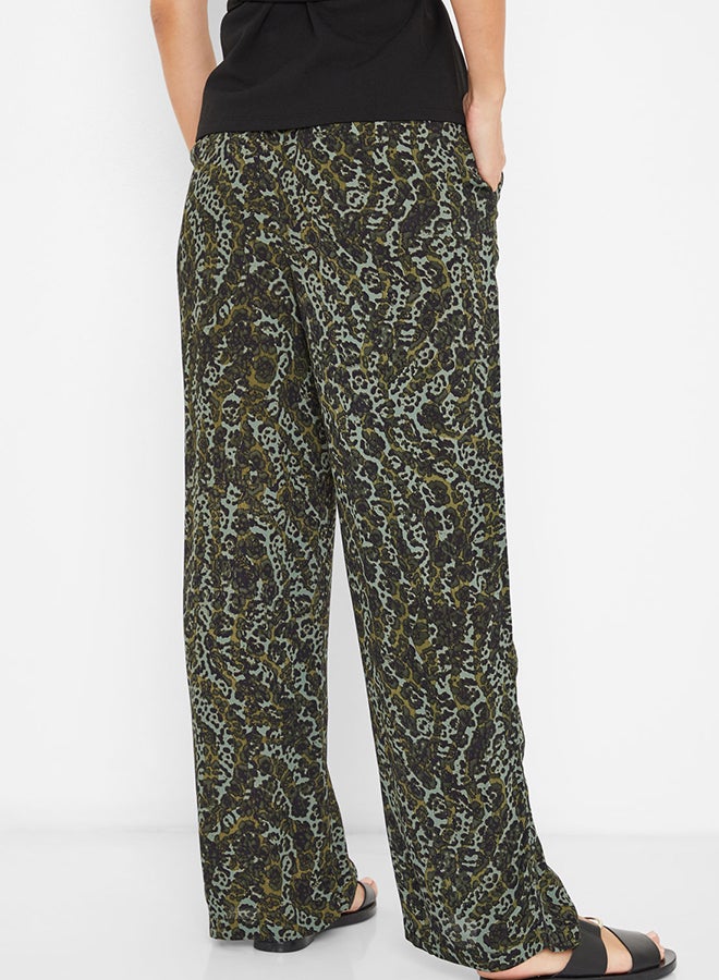 VERO MODA Printed Hw Wide Pants Green/Grey  - Image 2