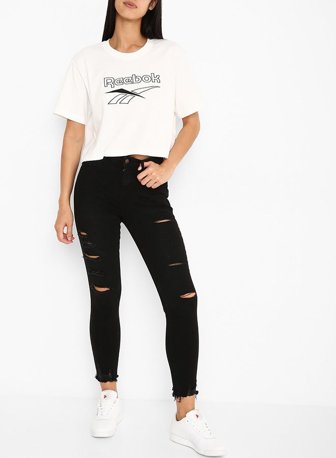 Reebok Classics Crop T-Shirt White  - Image 3