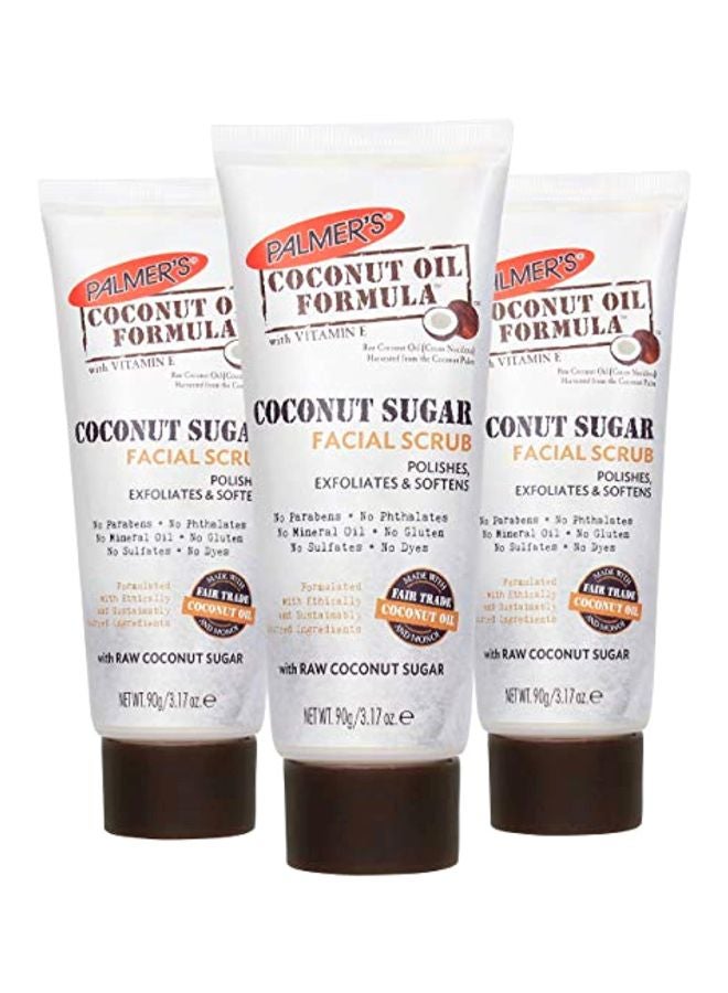 مجموعة من 3 عبوات من مستحضر تنظيف الوجه بسكر جوز الهند