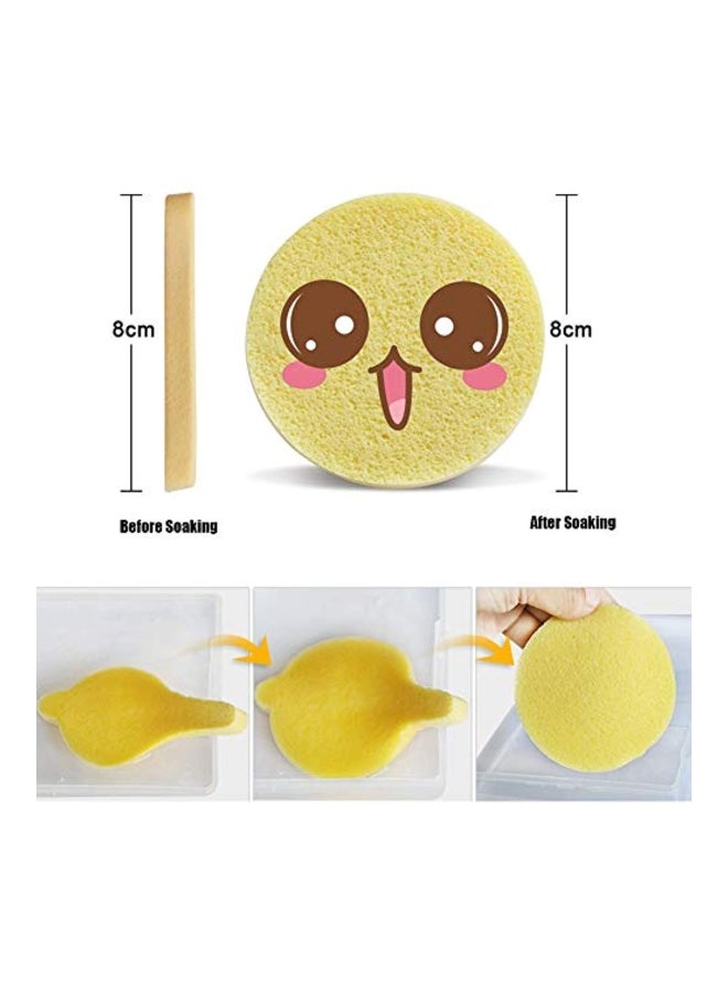Tegelrying - 20-Piece Compressed Facial Sponge Yellow - Image 1