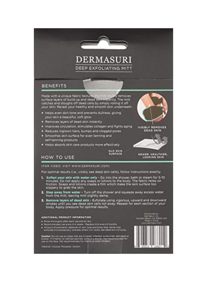 dermasuri - Dermasuri Deep Exfoliating Mitt Body Scrub Black/Green - Image 1