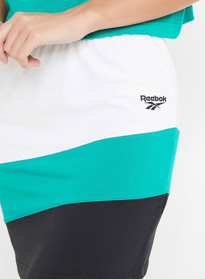 Reebok Classics Vector Jersey Skirt White/Black/Green - Image 4