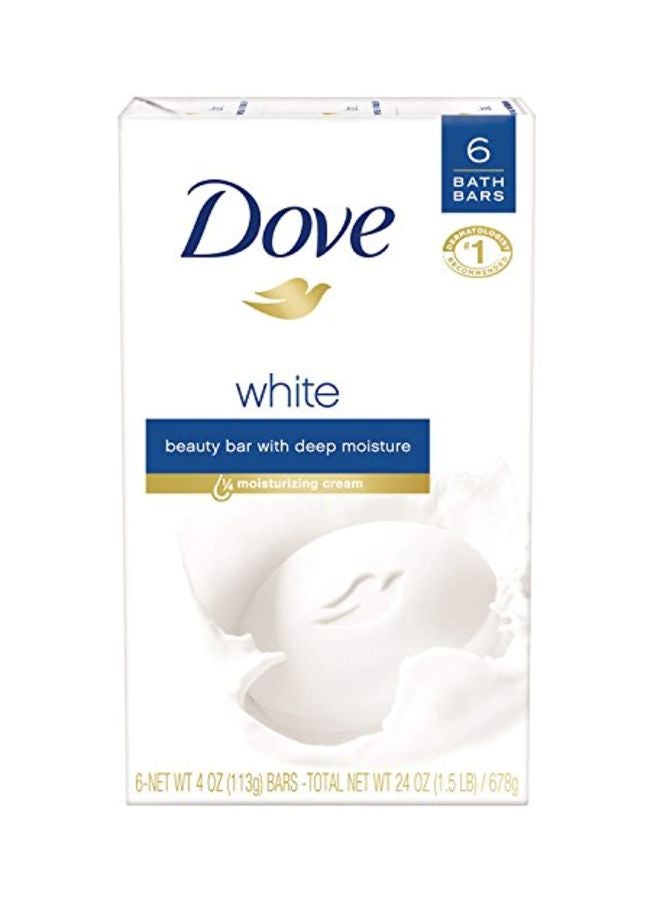 Dove Pack Of 6 White Beauty Soap 678grams - Image 1