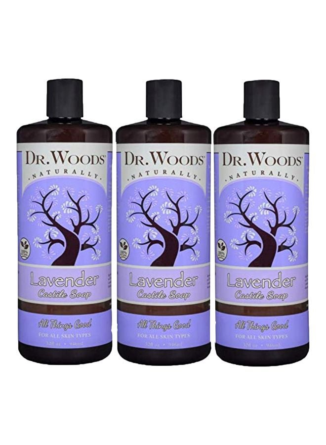 د.وودز مجموعة صابون كاستايل سائل بخلاصة اللافندر النقي والمهدىء مكونة من 3 قطع - Image 1