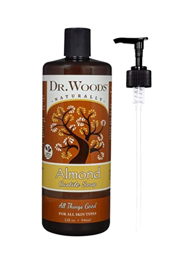 Dr. Woods Pure Almond Liquid Castile Soap with Pump 946ml  - Image 1