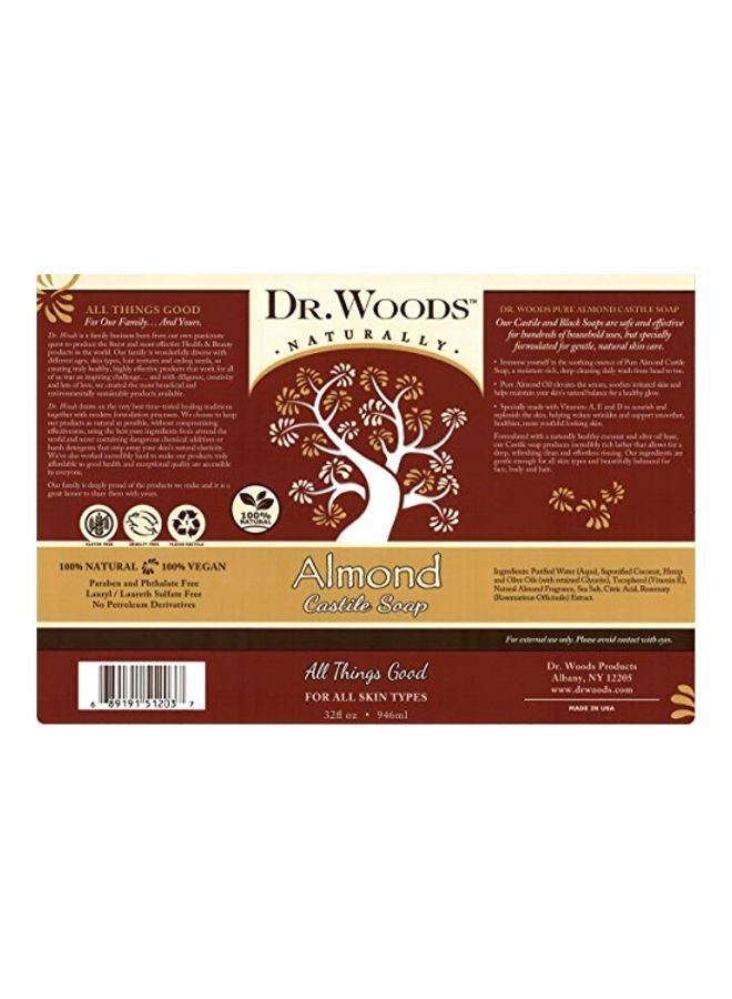 Dr. Woods Pure Almond Liquid Castile Soap with Pump 946ml  - Image 2