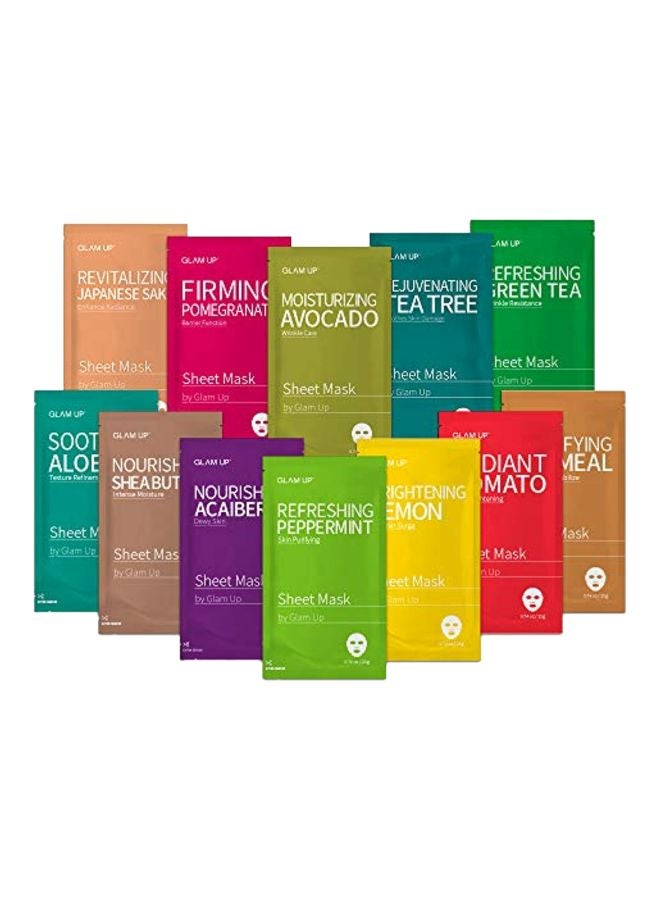 جلام آب مجموعة ماسك ورقي للوجه مكونة من 12 قطعة - Image 1