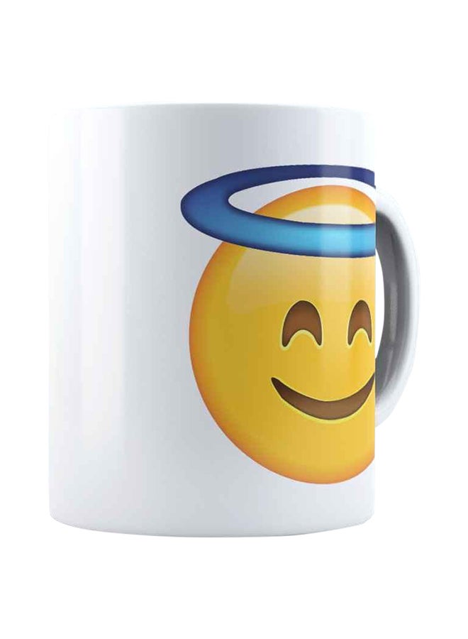 Smiling Face with Halo Emoji Emoji Coffee Mug White - Image 2