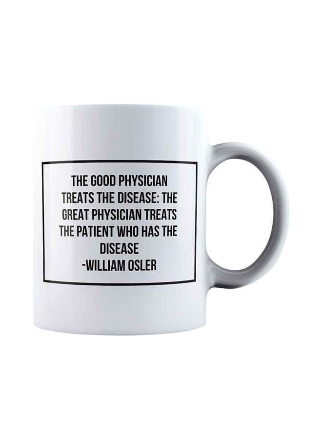 مج قهوة مطبوع بعبارة تحمل كلمات "Great Physician Doctor" أبيض - Image 1