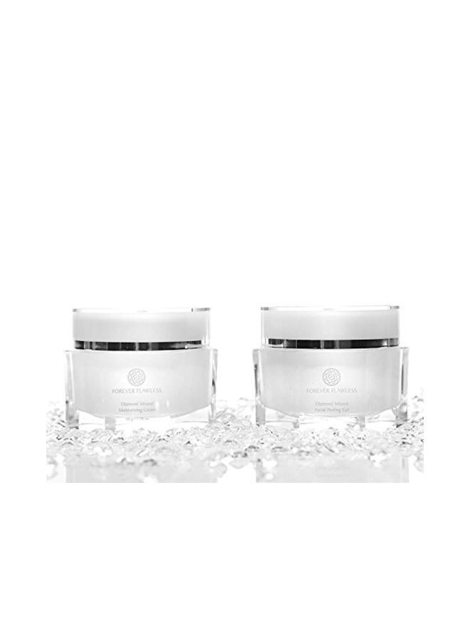Forever Flawless Diamond Infused Facial Moisturizing Cream And Gel Set White/Orange 50grams - Image 3