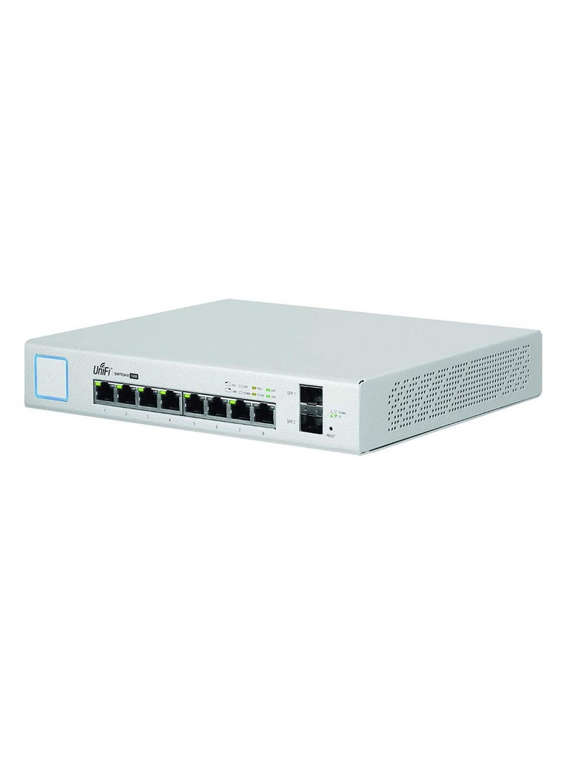 UBIQUITI 8-Port UniFi Gigabit POE+ Switch Silver 
