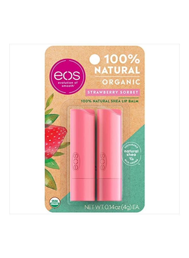 EOS 2-Piece Organic Stick Lip Balm Set Strawberry Sorbet - Image 2