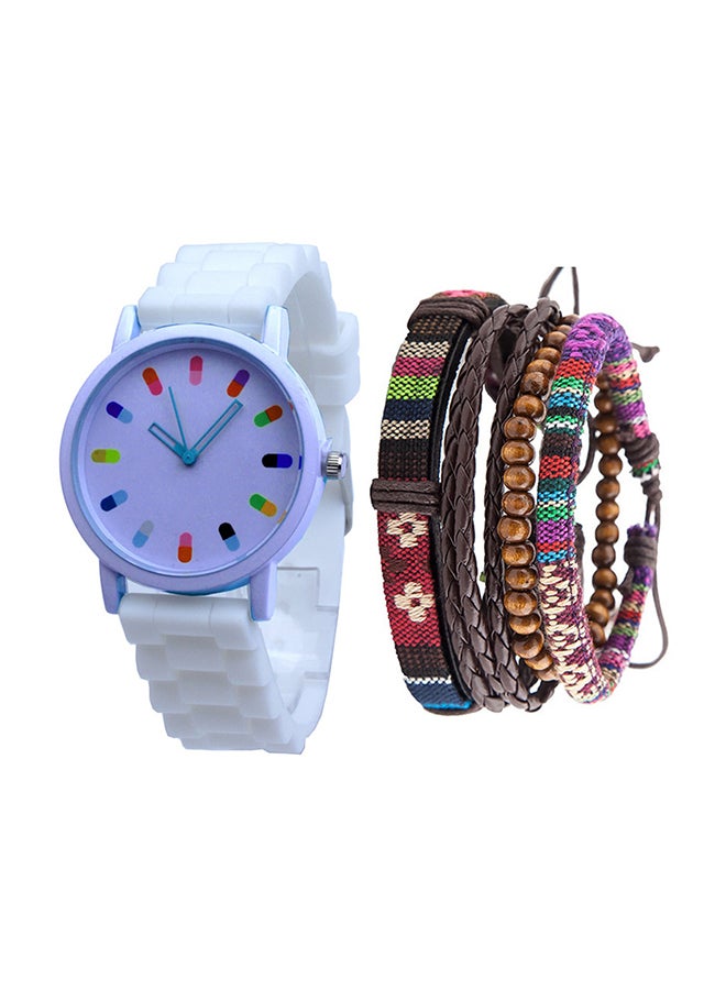 men Silicone Casual Analog Watch NNSB03704318 With Bracelet 