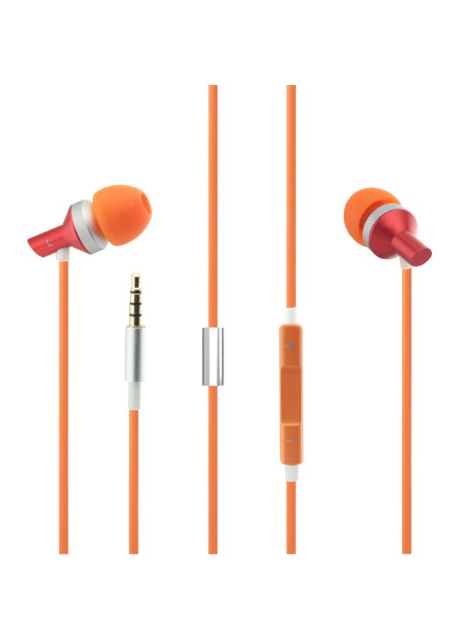 Generic - Wired In-Ear Earphones With Mic For Apple Orange - Image 1