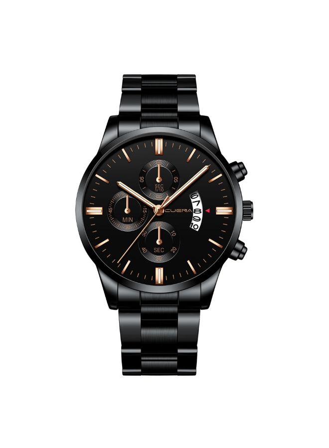 ساعة يد بعقارب وسوار من الستانلس ستيل مزودة بشاشة لعرض التاريخ طراز NNSB03707035 للرجال