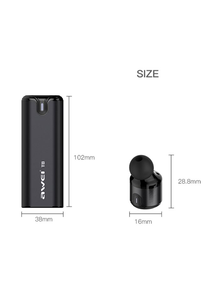 Awei T8 True Wireless In-Ear Earbud With Mic And Charging Box Black - Image 2