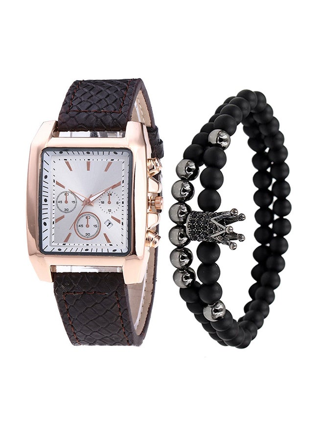 Men's Casual Date Display Analog Watch NNSB03703679 With Bracelet 