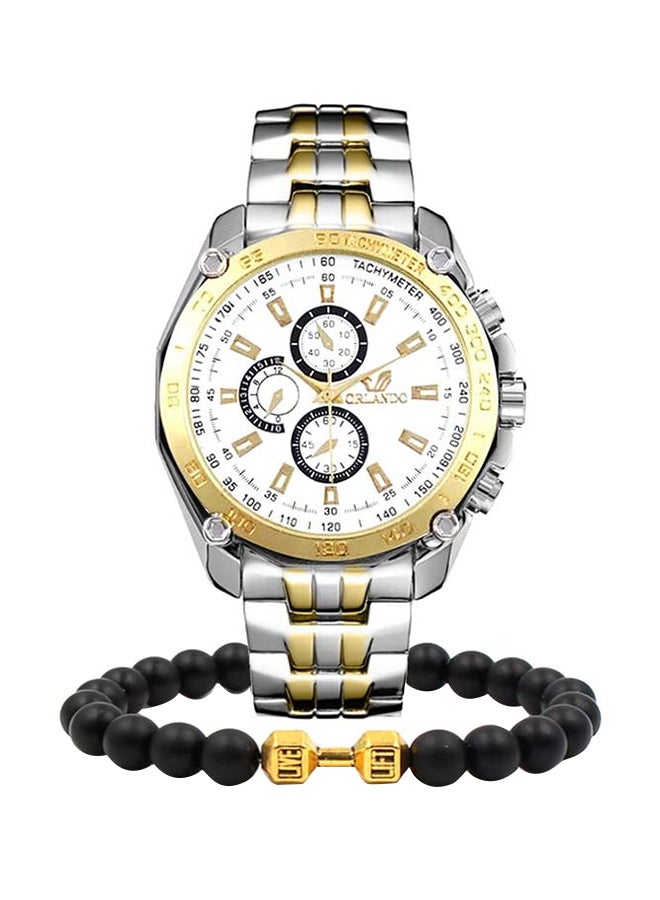 Orlando men Stainless Steel Analog Watch NNSB03708675 With Bracelet 