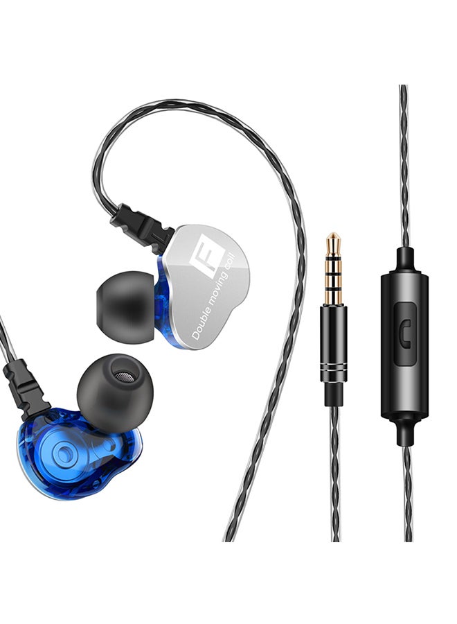 QKZ CK9 Wired In-Ear Stereo Earphones With Mic Blue/Black 