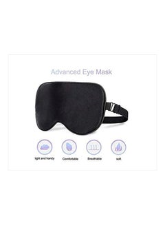 HEYPORK Silk Sleep Eye Mask With Adjustable Strap Black  - Image 2