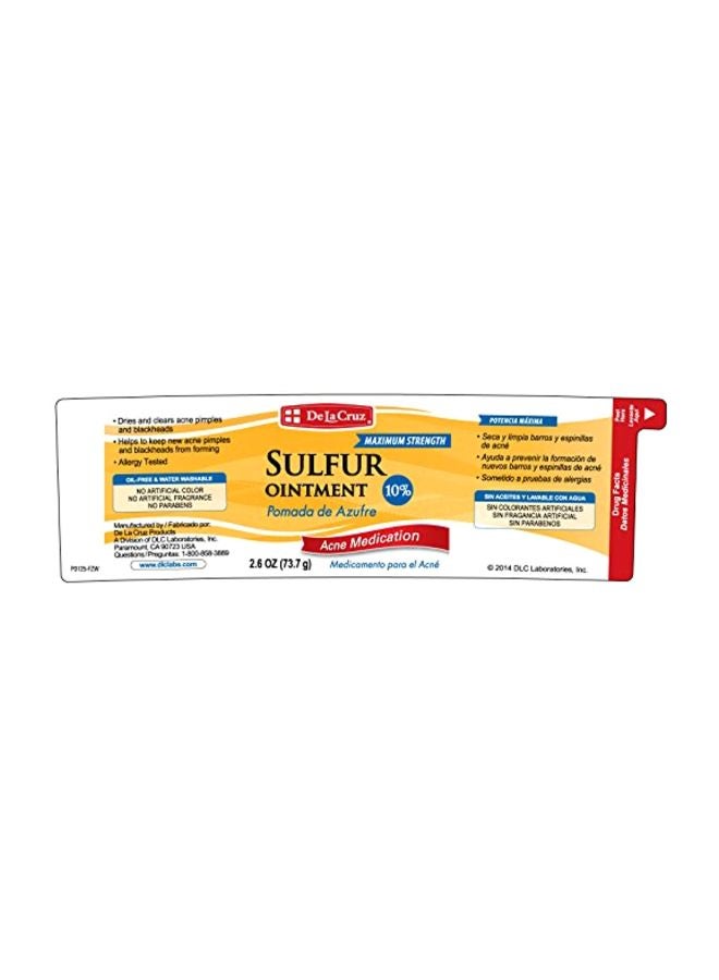 De La Cruz - Pack Of 3 Sulfur Ointment Acne Medication 73.7grams - Image 1