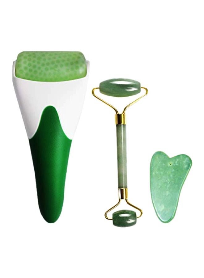 FA FIGHTART 3-in-1 Ice Roller With Jade Roller And Gua Sha Massager Green/White/Gold  - Image 1