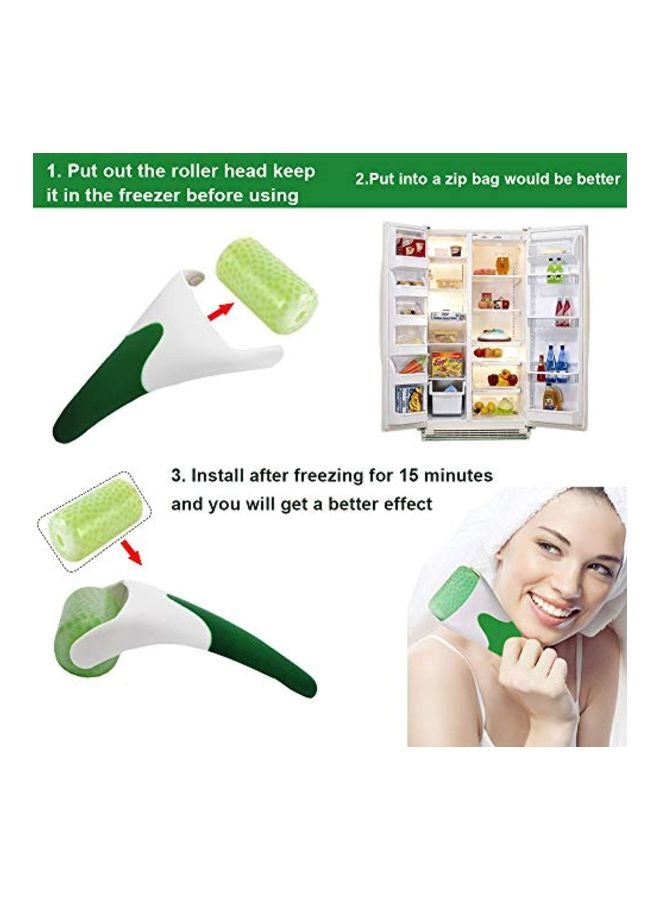 FA FIGHTART 3-in-1 Ice Roller With Jade Roller And Gua Sha Massager Green/White/Gold  - Image 3