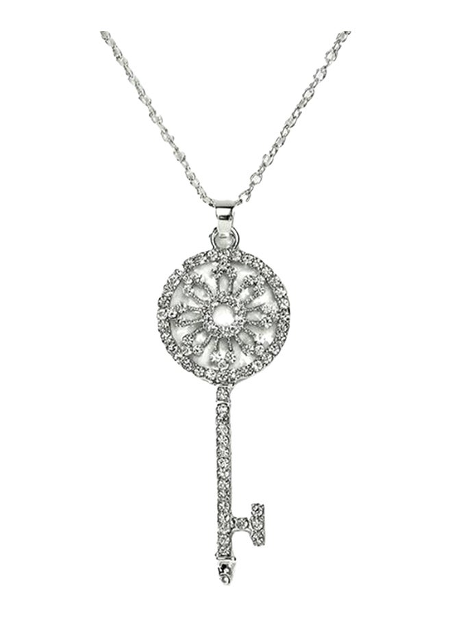 Rhinestone Key Pendant Necklace