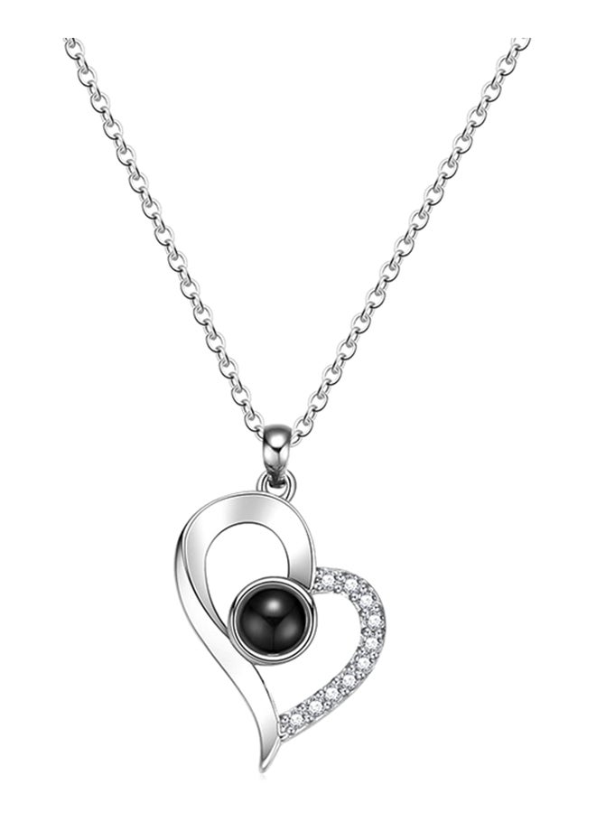 I Love You Light Projection Heart-shape Pendant Necklace