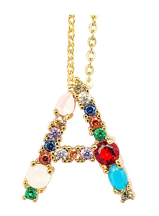 Luxury Stylish Contrast Color Letter Design Personality Necklace 