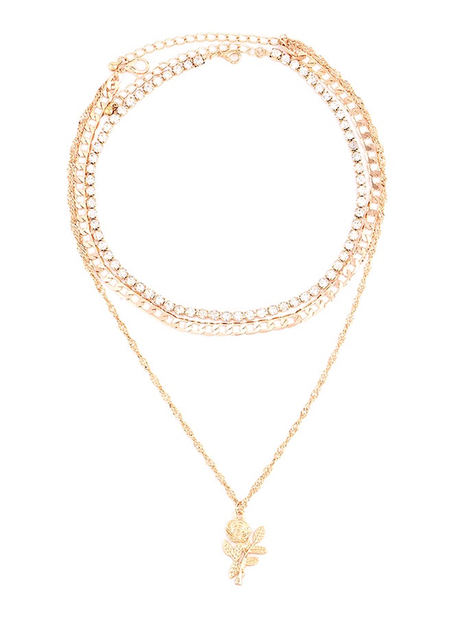 Multi-Layer Simple Design Flower Fashion Necklace