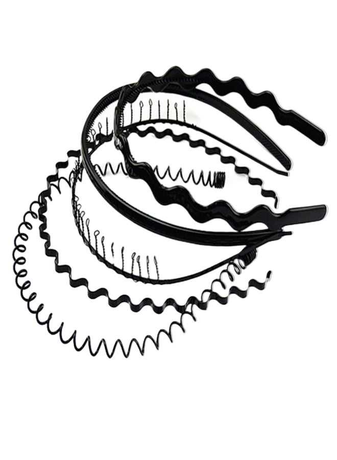 Generic 5-Piece Wavy Hair Band Set Black One Size 