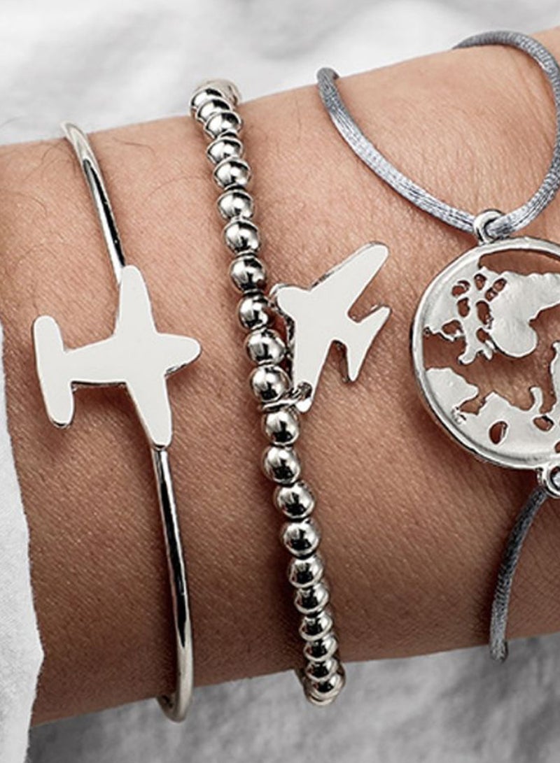 طقم سوار بتصميم خريطة الطائرة مكون من 3 قطع - Image 2