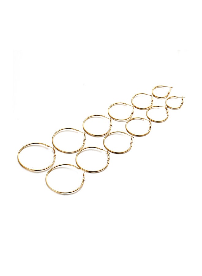 12-Piece Hoops Exaggerated Brief Style Earrings Set 