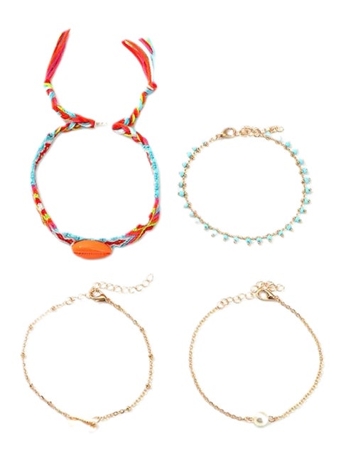 4-Piece Seashell Pattern Bracelet Set