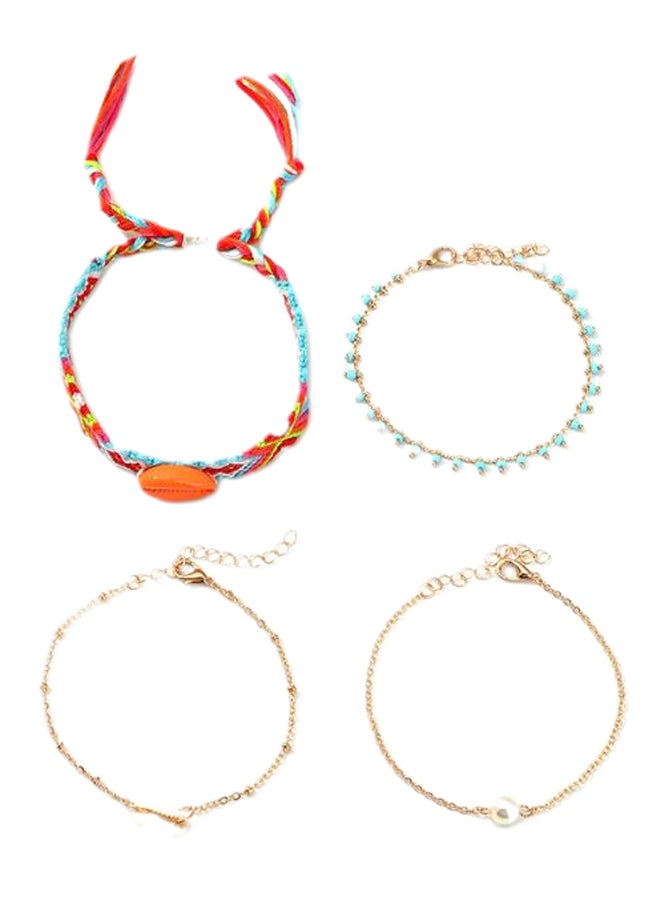 4-Piece Seashell Pattern Bracelet Set