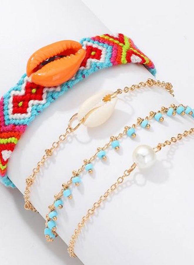 4-Piece Seashell Pattern Bracelet Set