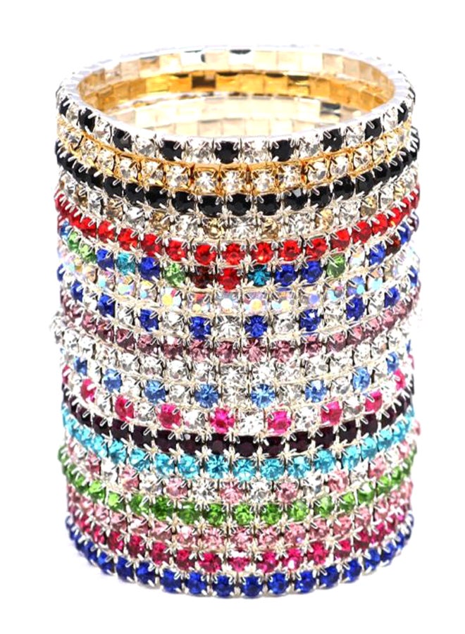20-Piece Rhinestone Decorative Charming Bangle Set 