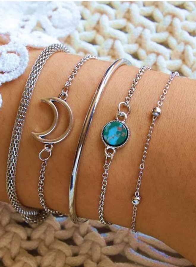 Generic - 5-Piece Metal Elegant Design Bracelet Set - Image 1