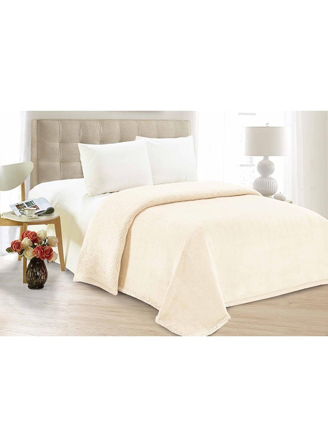 Hours - Solid Design Blanket Faux Fur Off White 220x200cm - Image 1