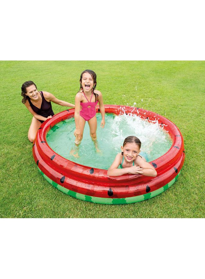 INTEX - 3 Ring Watermelon Kiddie Pool Red and Green 581 Liter 58448 - Image 1