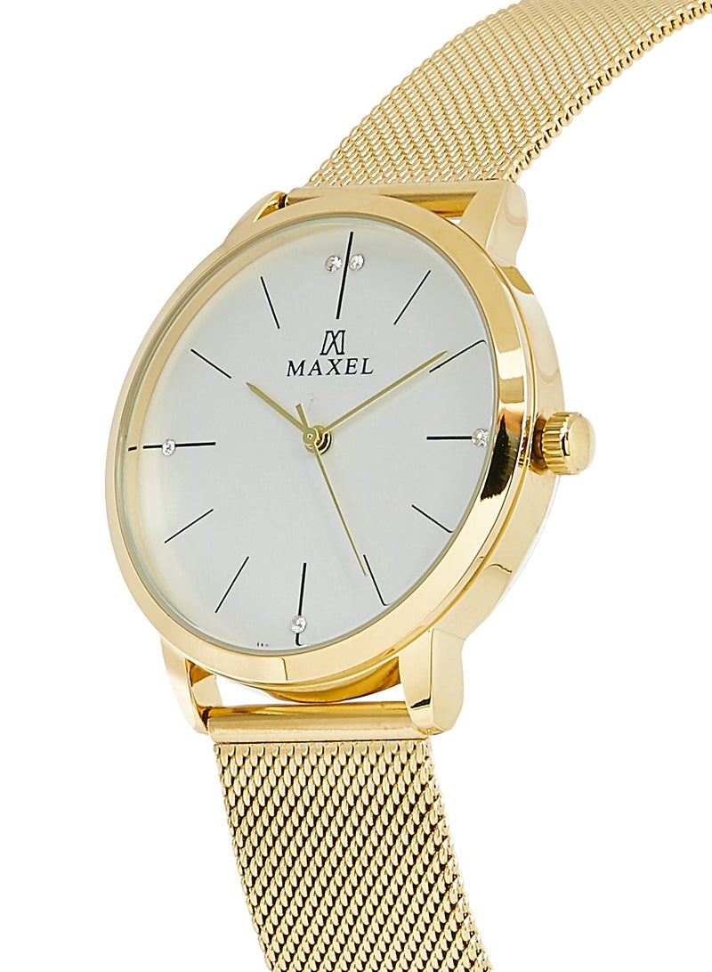 ماكسل ساعة يد بعقارب بسوار مصنوع من سبيكة معدنية طراز MX038 - قياس 40 مم - ذهبي للرجال - Image 2