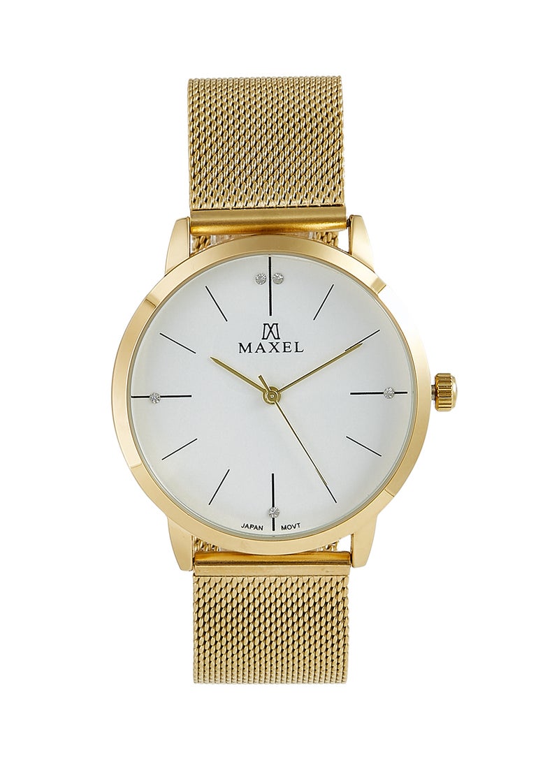 ماكسل ساعة يد بعقارب بسوار مصنوع من سبيكة معدنية طراز MX038 - قياس 40 مم - ذهبي للرجال - Image 1