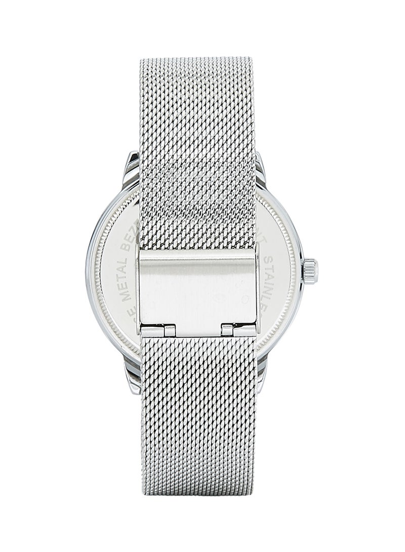 ماكسل ساعة يد بعقارب بسوار مصنوع من سبيكة معدنية طراز MX038D - قياس 40 مم - فضي للرجال - Image 3