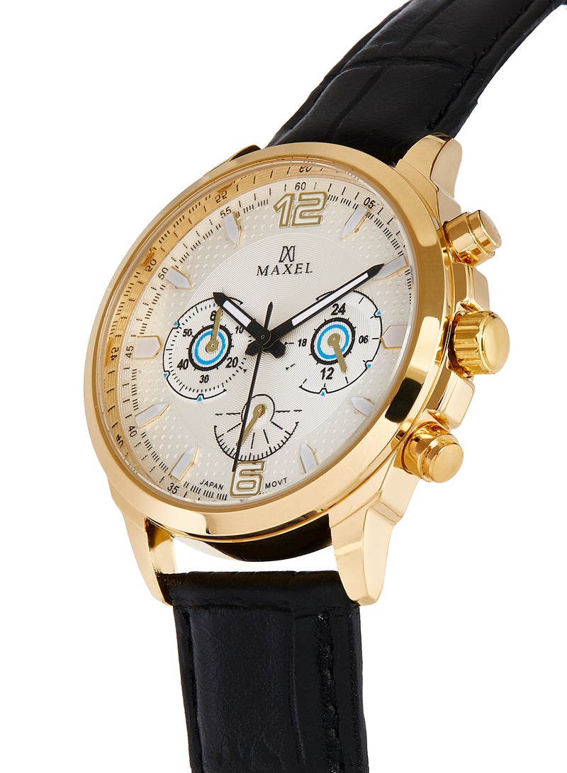 ماكسل ساعة يد كرونوغراف بسوار من الجلد طراز 1081-40 ملم - أسود men - Image 2