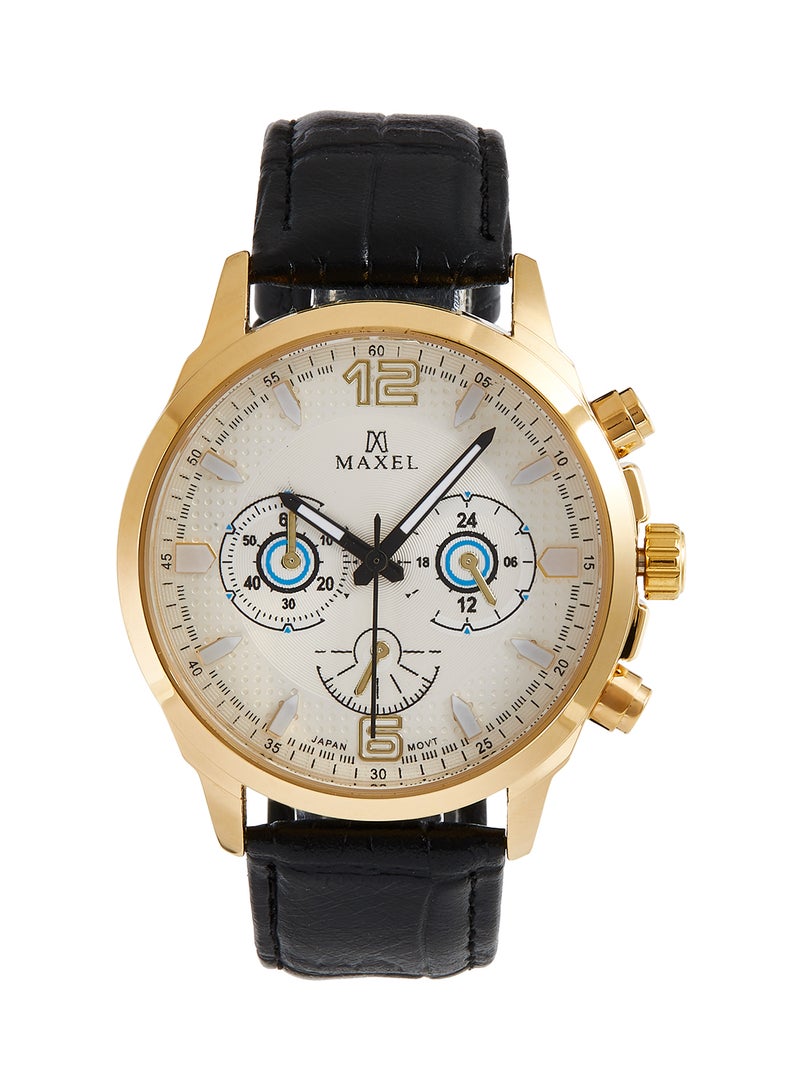 ماكسل ساعة يد كرونوغراف بسوار من الجلد طراز 1081-40 ملم - أسود men - Image 1