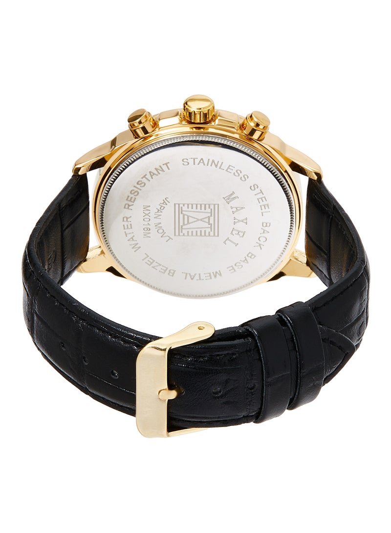 ماكسل ساعة يد كرونوغراف بسوار من الجلد طراز 1081-40 ملم - أسود men - Image 3